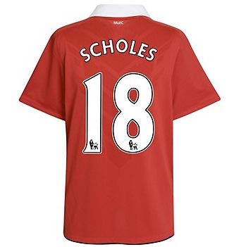 2010-11 Man Utd Nike Home Shirt (Scholes 18)
