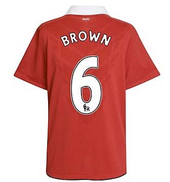 2010-11 Man Utd Nike Home Shirt (Brown 6)