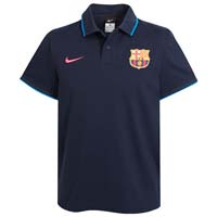 2010-11 Barcelona Nike Travel Polo Shirt (Navy)