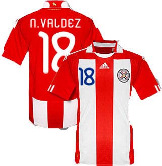 2010-11 Paraguay World Cup Home Shirt (N.Valdez 18)