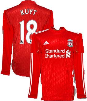 2010-11 Liverpool Long Sleeve Home Shirt (kuyt 18)