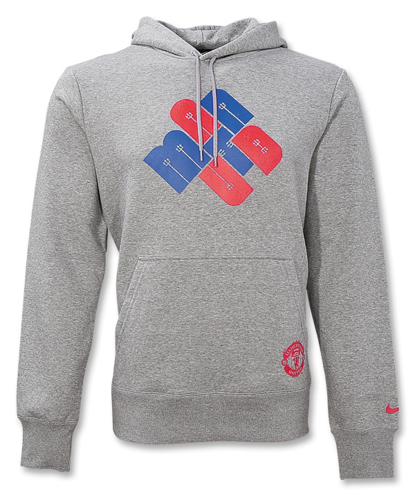 2010-11 Man Utd Nike Hooded Sweat Top (Grey)