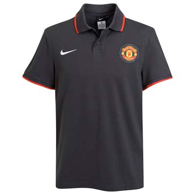2010-11 Man Utd Nike Travel Polo Shirt (Black) - Kids