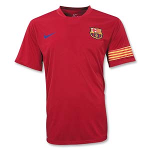 2010-11 Barcelona Nike Pre-Match Training Shirt (Red)