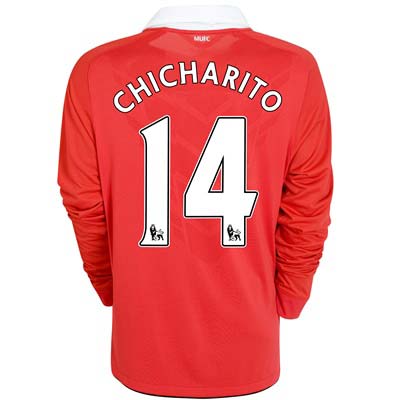 2010-11 Man Utd Nike Long Sleeve Home Shirt (Chicharito 14)