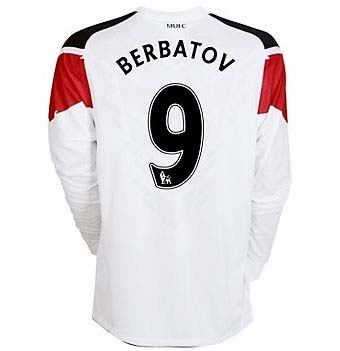 2010-11 Man Utd Nike Long Sleeve Away Shirt (Berbatov 9)