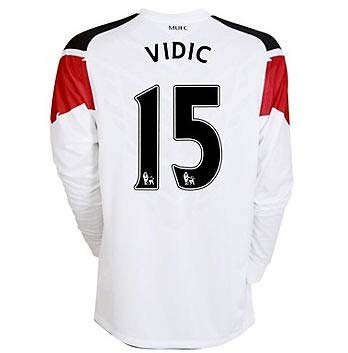 2010-11 Man Utd Nike Long Sleeve Away Shirt (Vidic 15)