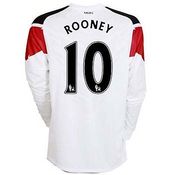 2010-11 Man Utd Nike Long Sleeve Away Shirt (Rooney 10)