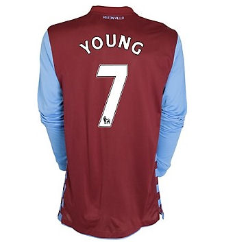 2010-11 Aston Villa Nike Long Sleeve Home Shirt (young 7)
