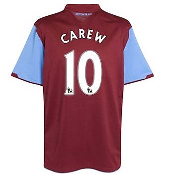 2010-11 Aston Villa Nike Home Shirt (Carew 10)