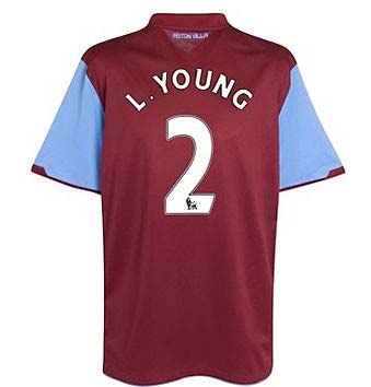 2010-11 Aston Villa Nike Home Shirt (L. Young 2)
