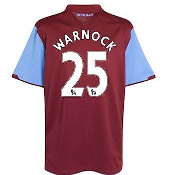 2010-11 Aston Villa Nike Home Shirt (Warnock 25)