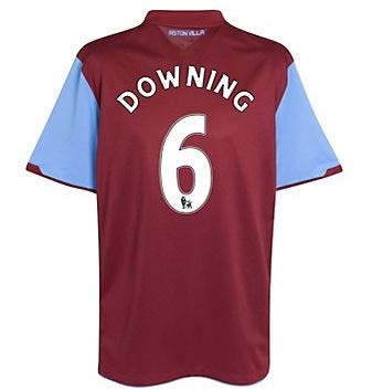 2010-11 Aston Villa Nike Home Shirt (Downing 6)