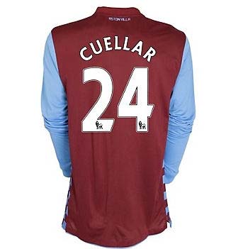 2010-11 Aston Villa Nike Long Sleeve Home Shirt (Cuellar 24)