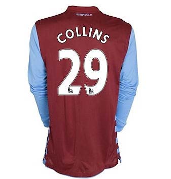 2010-11 Aston Villa Nike Long Sleeve Home Shirt (Collins 29)