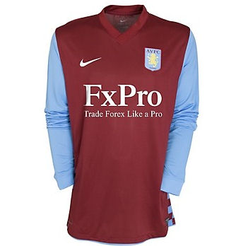 2010-11 Aston Villa Home Long Sleeve Nike Football Shirt