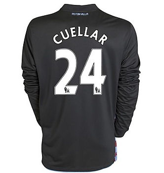 2010-11 Aston Villa Nike Long Sleeve Away Shirt (Cuellar 24)