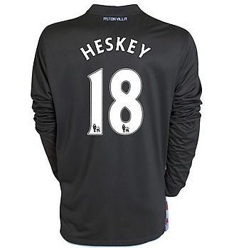 2010-11 Aston Villa Nike Long Sleeve Away Shirt (Heskey 18)