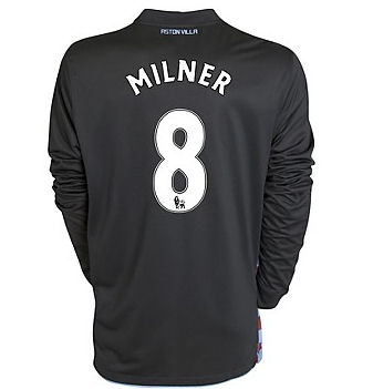 2010-11 Aston Villa Nike Long Sleeve Away Shirt (Milner 8)