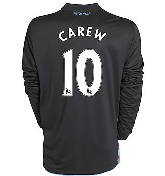 2010-11 Aston Villa Nike Long Sleeve Away Shirt (Carew 10)