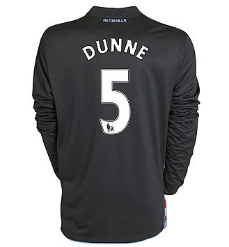 2010-11 Aston Villa Nike Long Sleeve Away Shirt (Dunne 5)
