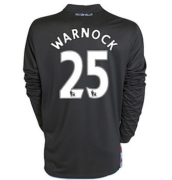2010-11 Aston Villa Nike Long Sleeve Away Shirt (Warnock 25)
