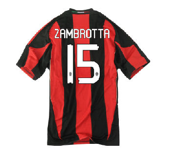 2010-11 AC Milan Home Shirt (Zambrotta 15)