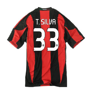 2010-11 AC Milan Home Shirt (T. Silva 33)