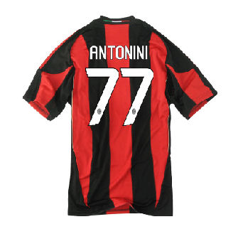 2010-11 AC Milan Home Shirt (Antonini 77)