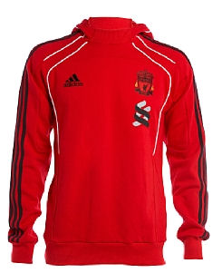 2010-11 Liverpool Adidas Hooded Training Top (Red)