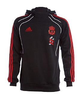 2010-11 Liverpool Adidas Hooded Training Top (Black)