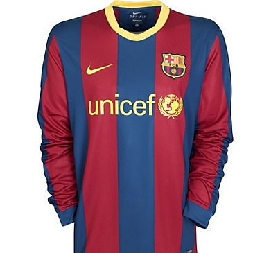 2010-11 Barcelona Home Long Sleeve Nike Shirt (Kids)