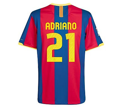 2010-11 Barcelona Nike Home Shirt (Adriano 21)