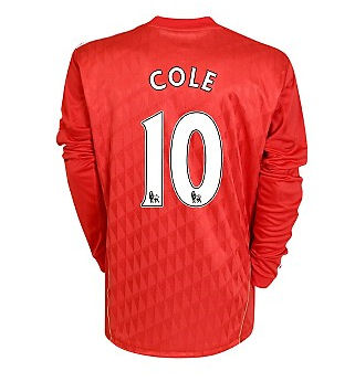 2010-11 Liverpool Long Sleeve Home Shirt (Cole 10)