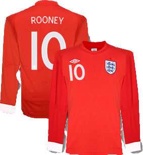 2010-11 England World Cup Long Sleeve Away Shirt (Rooney 10) 2010-11 England World Cup Long Sleeve Away Shirt (Rooney 10) Small Image