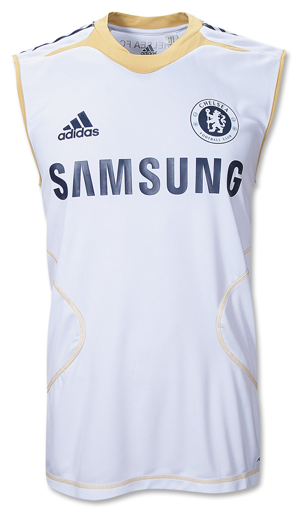 2010 11 Chelsea Adidas Sleeveless Training Jersey (White)