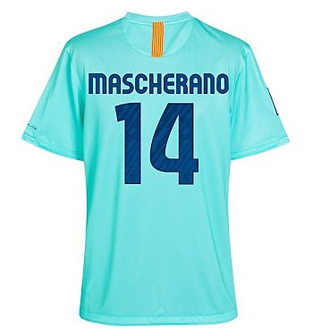 2010-11 Barcelona Nike Away Shirt (Mascherano 14)