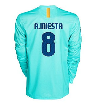 2010-11 Barcelona Nike Long Sleeve Away Shirt (A.Iniesta 8)