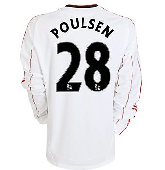 2010-11 Liverpool Long Sleeve Away Shirt (Poulsen 28)