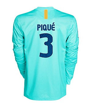 2010-11 Barcelona Nike Long Sleeve Away Shirt (Pique 3)