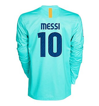 2010-11 Barcelona Nike Long Sleeve Away Shirt (Messi 10)