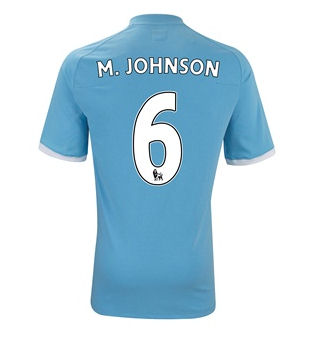 2010-11 Manchester City Umbro Home Shirt (m. Johnson 6)