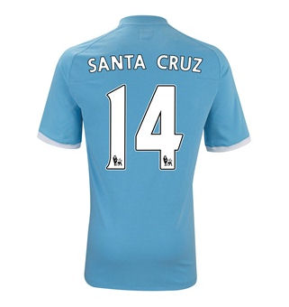 2010-11 Manchester City Umbro Home Shirt (Santa Cruz 14)