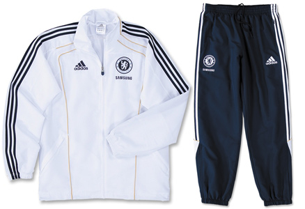 2010 11 Chelsea Adidas Presentation Tracksuit (White) Kids