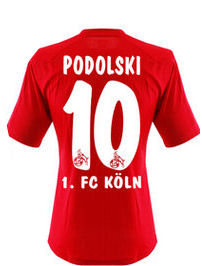 2010-11 FC Koln Reebok Home Shirt (Podolski 10)