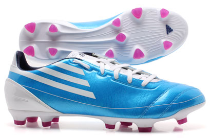 F10 TRX FG Football Boots Cyan Blue/White