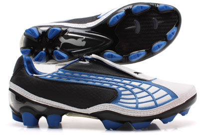 V1-10 FG Football Boots White-Blk-Royal