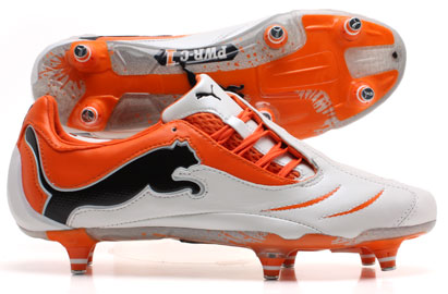Puma PowerCat 1.10 SG Football Boots White/Orange