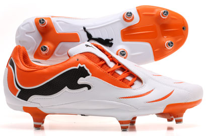 Puma PowerCat 3.10 SG Football Boots White/Orange