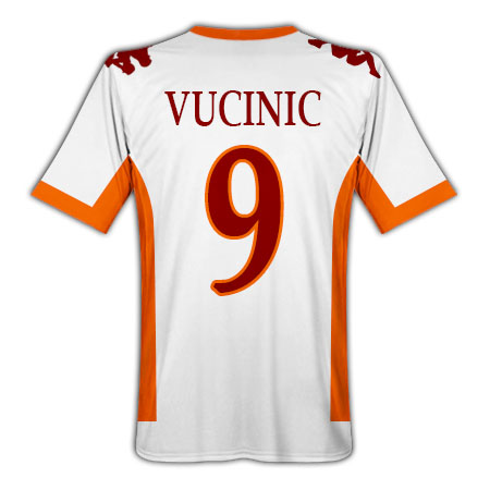2010-11 Roma Kappa Away Shirt (Vucinic 9)